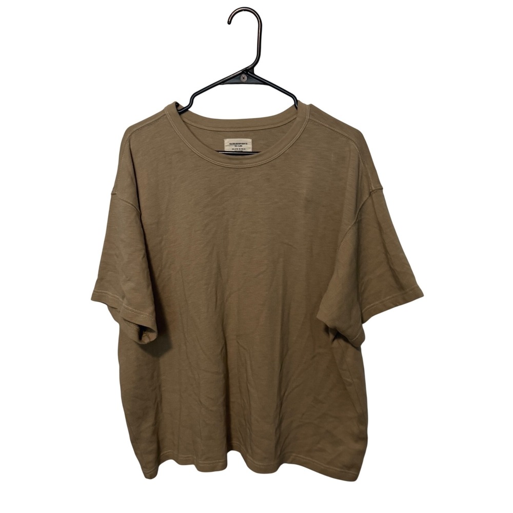 Buck Mason Field Spec 90s Boxy Heavy Tee Shirt Mens XL Khaki Beige Tan Cotton